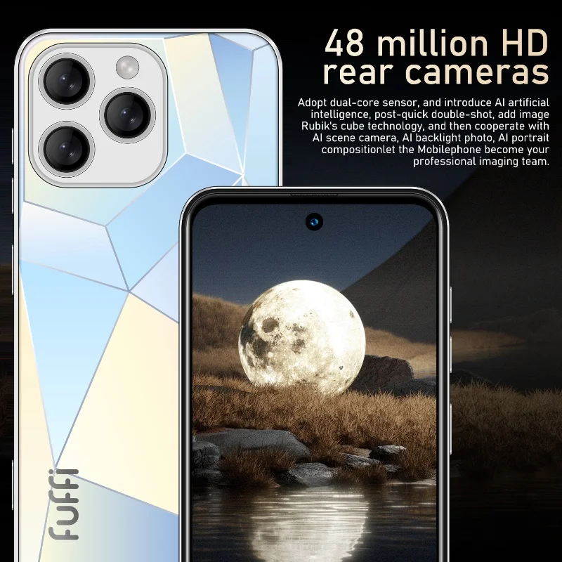 Фото Смартфон FUFFI Global Vision I16 Pro, Android, 5300 мАч, 8 ГБ ОЗУ, 512 ГБ ПЗУ, 6,56 дюйма, 1080x2640HD, 24 МП + 48 МП, мобильный телефон с поддержкой сети 4G №2