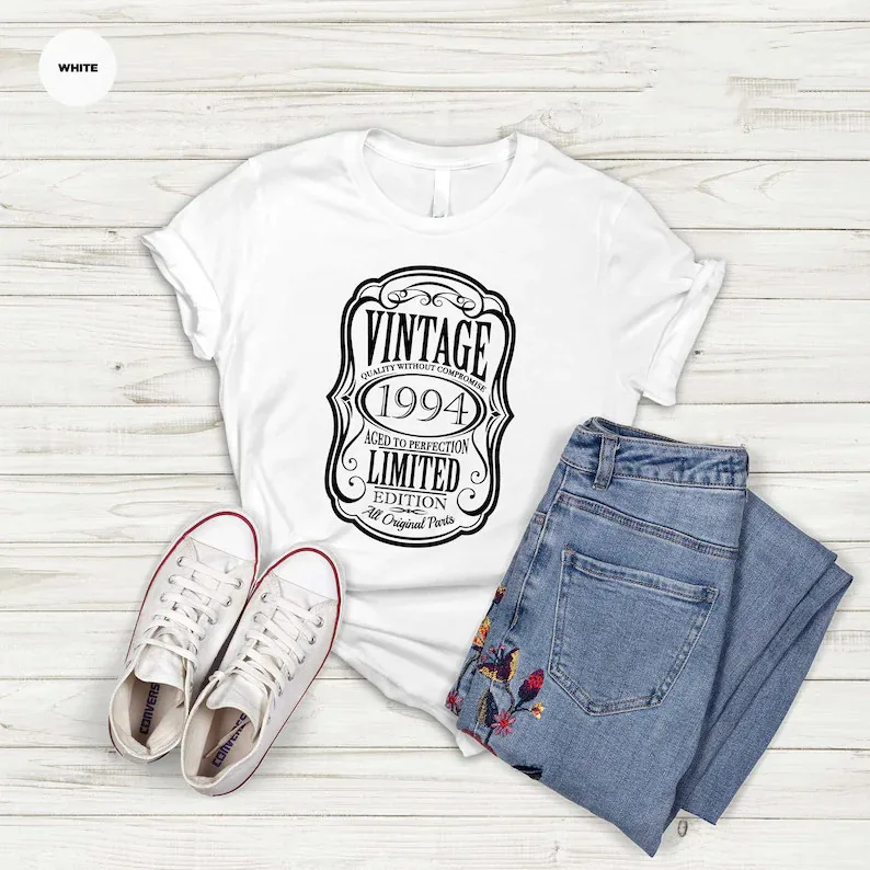 

28th Birthday Shirt Vintage 1994 Gift Limited Edition One Of A Kind 100% Cotton O Neck Casual Printed Short Sleeve Tees