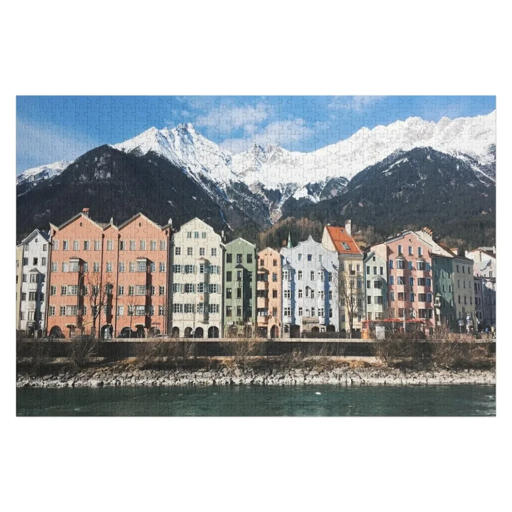 Innsbruck милые дома пейзаж головоломка для взрослых деревянная подарочная на заказ