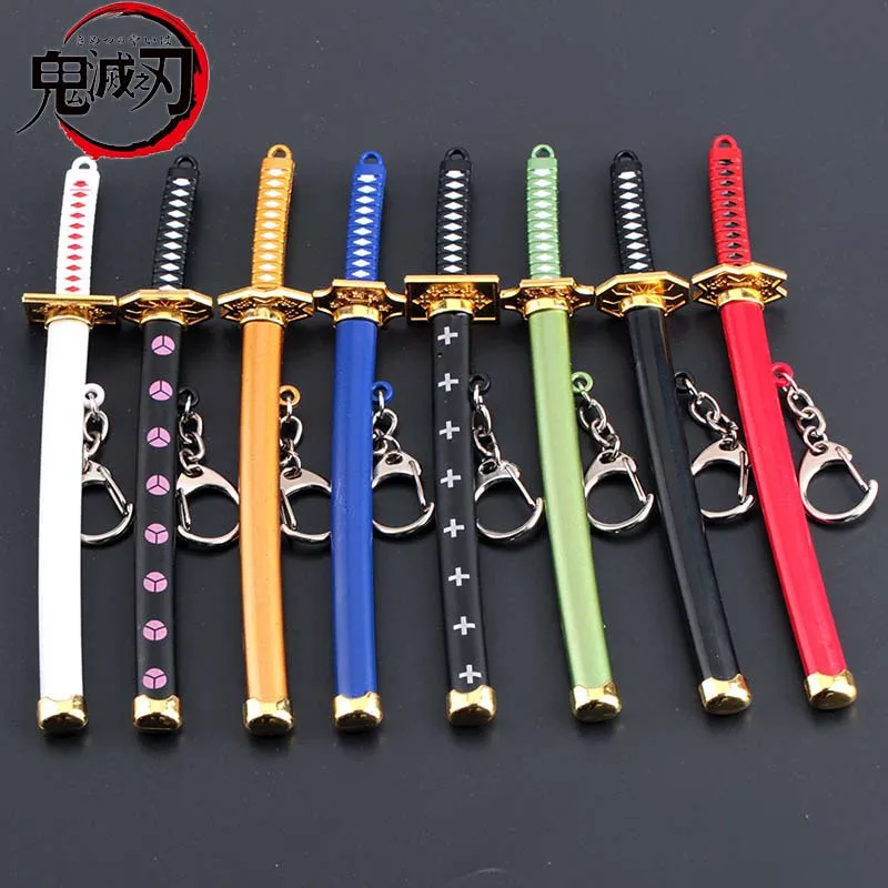

Anime Keychain Roronoa Zoro Samurai Sword Metal Key Ring Scabbard Keyring Katana Buckle Key Chain Unisex Jewelry Gifts
