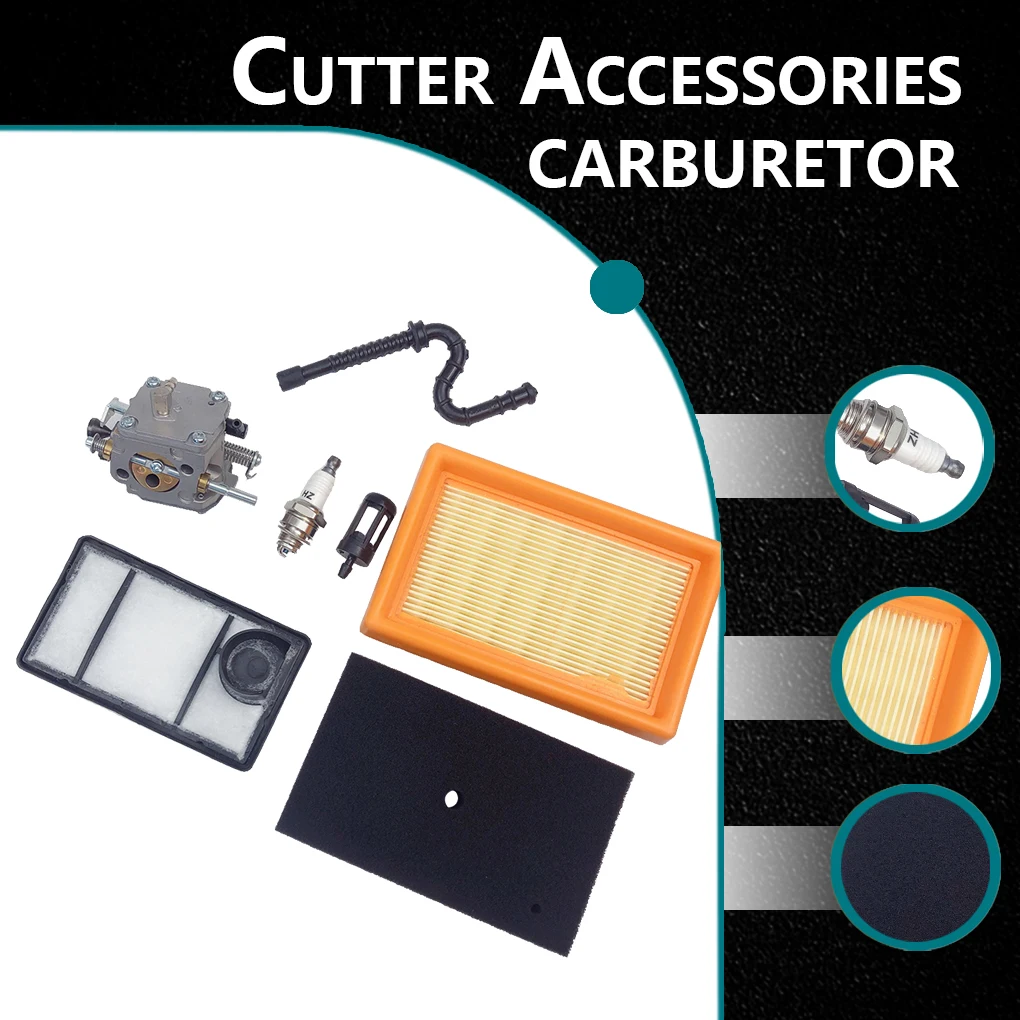 

Concrete Saw Carburetor Carb Rebuild Kit Air Filter Oil Tubes Power Tool Spare Parts Maintenance Replacement for TS400