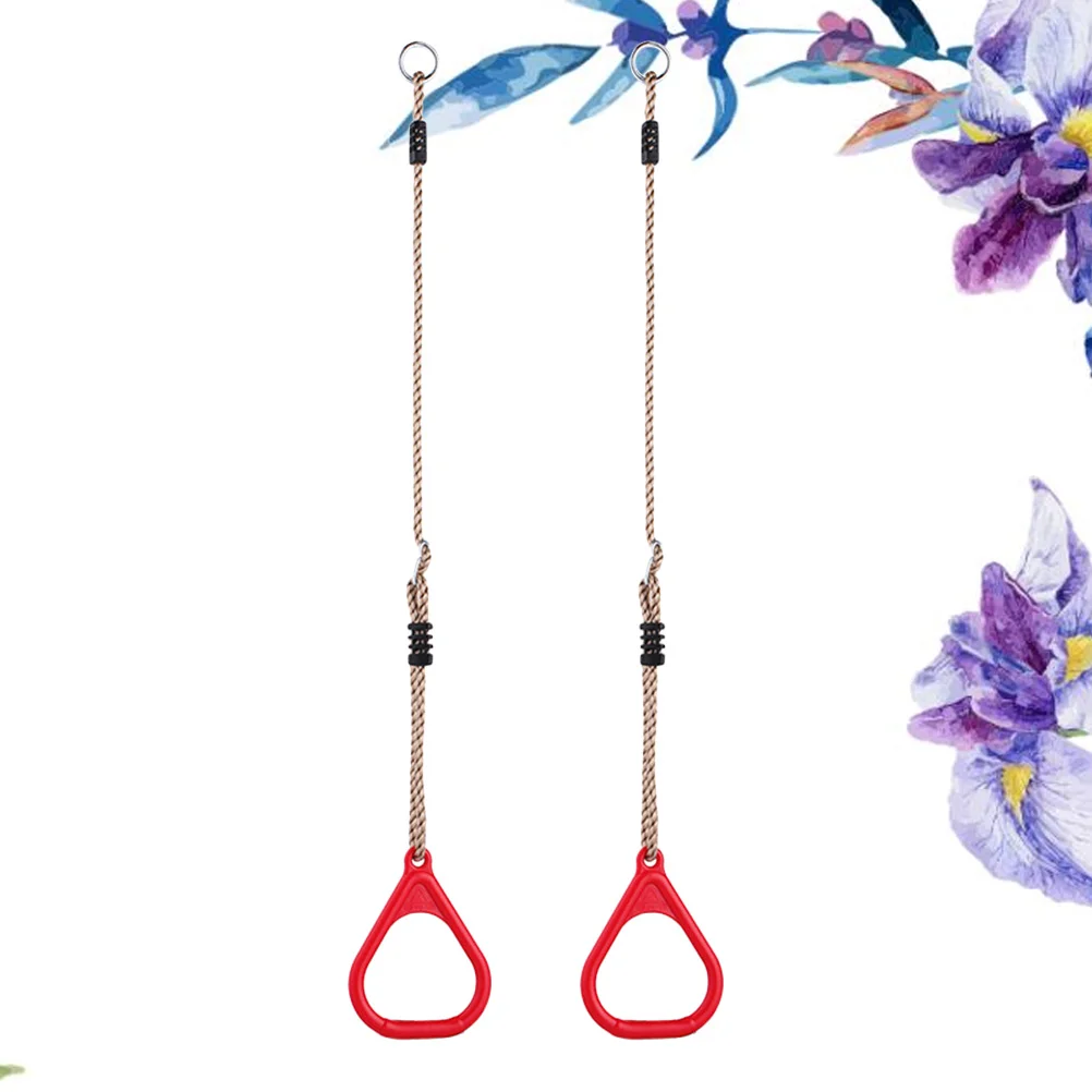 

Plastic Gymnastic Ring Children Fitness Rings for Full Body Strength Bodyweight Training (Red)