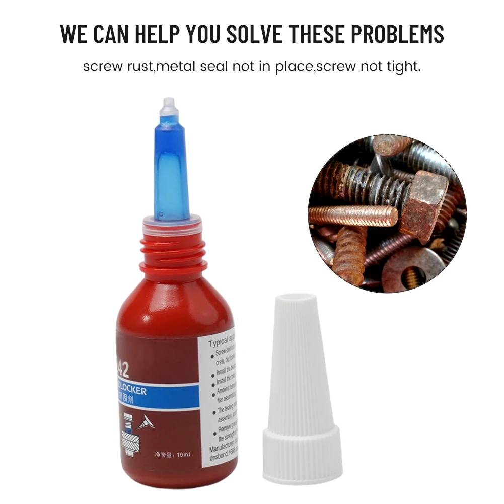 

1pc 10ml Threadlocke Anaerobic Adhesive 222/242/243/262/263/271/277/290 60 Minutes Fix Fit Screw Rust Not Tight For Pipe Thread