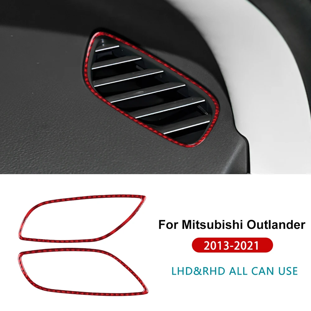 

Настоящее мягкое углеродное волокно для Mitsubishi Outlander 3 2013 2014 2015 2016 2017 2018 2019 2020 2021, наклейка на воздуховыпускное отверстие для автомобильных инструментов