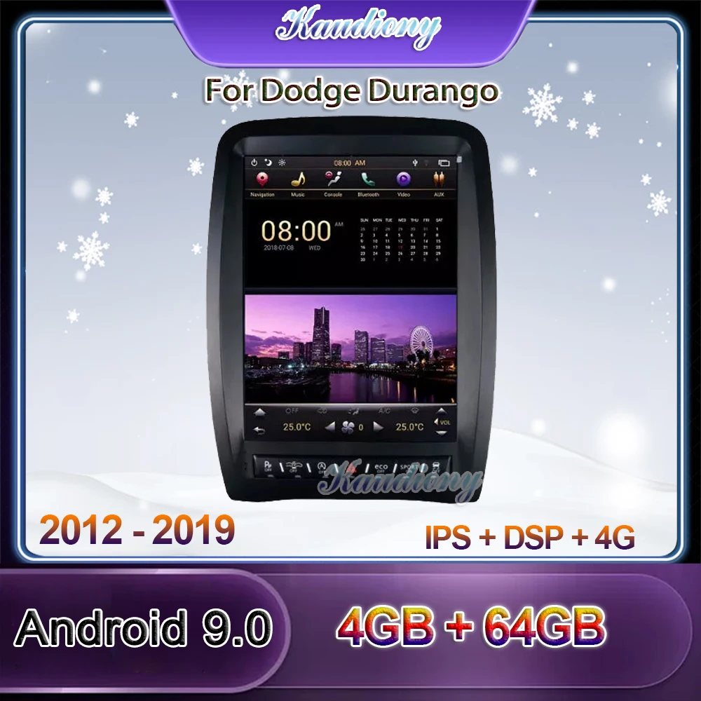 

Kaudiony Tesla Style Android 9 For Dodge Durango Car DVD Multimedia Player Auto Radio GPS Navigation DSP Stereo WiFi 2012-2019