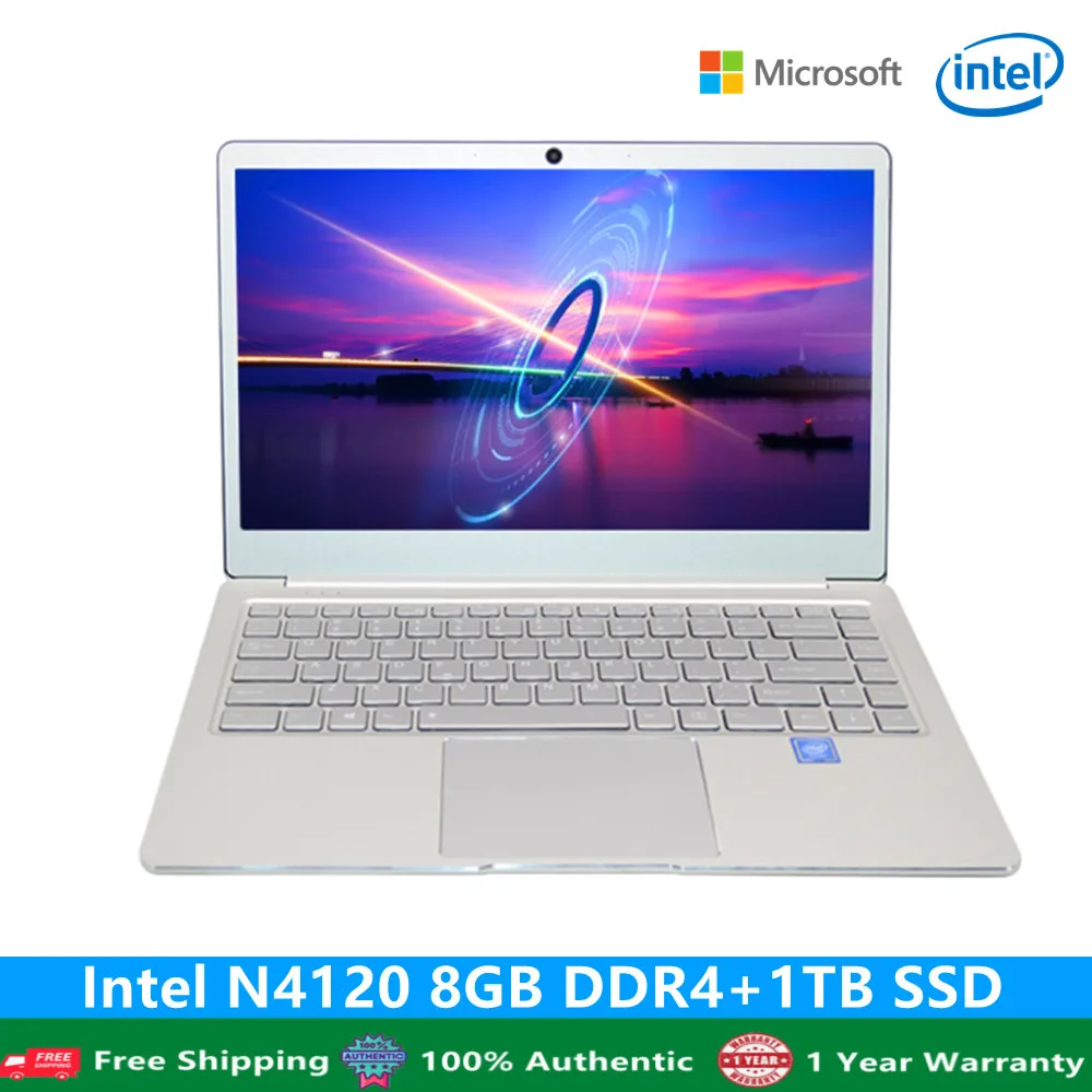 2022 Laptop Backlit Keyboard Metal Notebook Windows 10 Office Computer 14