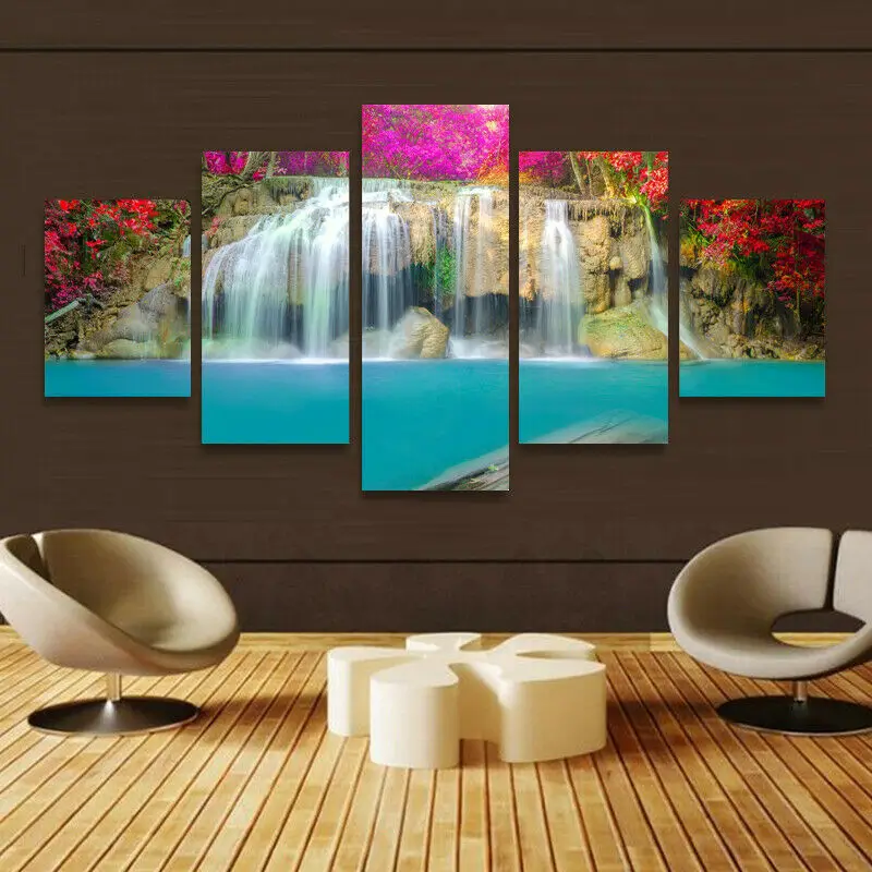 

Картины с изображением водопада Home Decor постеры с животными HD печать на стене искусство 5 панелей картины постер декор комнаты без рамки 5 шт. холст