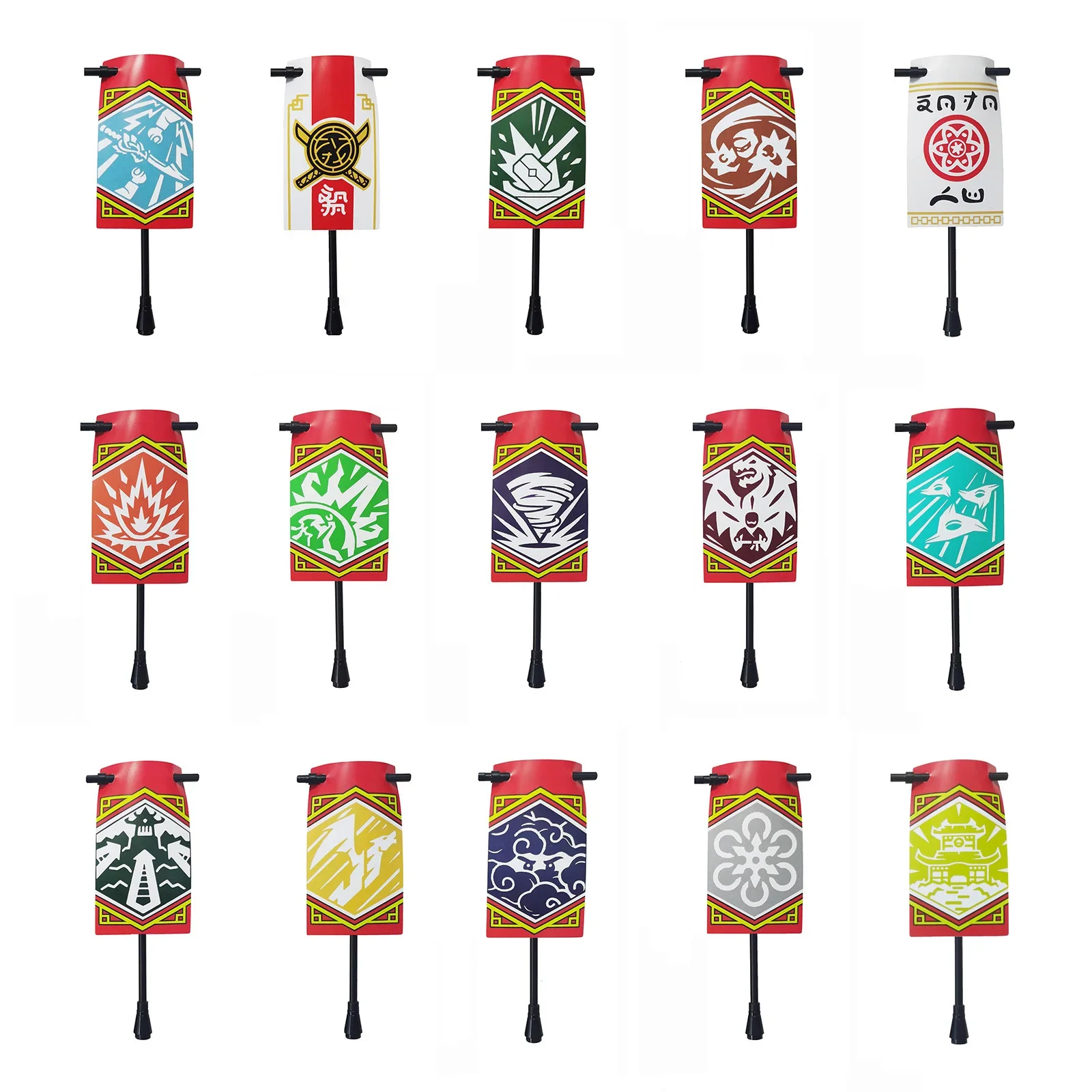 Строительный блок баннер для флагов ниндзя фильм мультяшные кирпичи