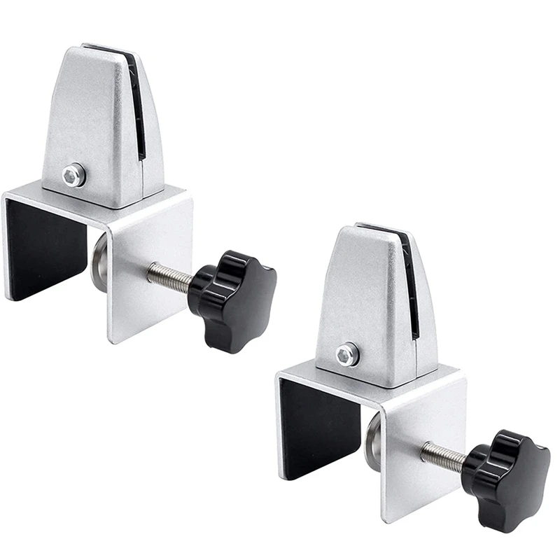 

C-Clamp Support, 2Pcs Adjustable Desk Partition Clamp Brackets Sneeze Guard Fixing Clamp with Base