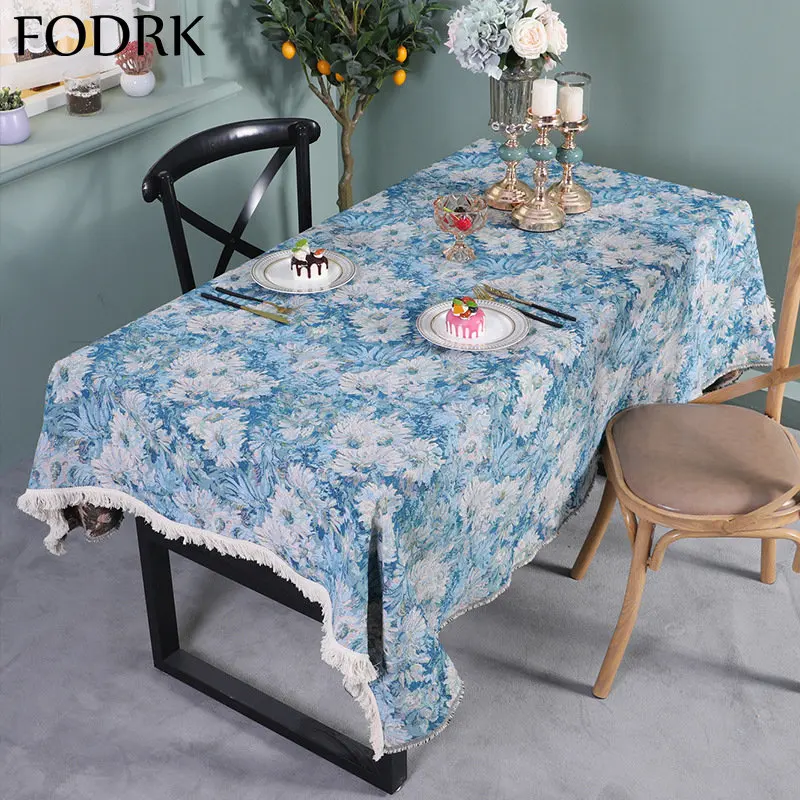 

Tablecloth Cover Rectangular Wedding Decorative Painting Dining Folding Centerpiece Dressing for Party Event Birthday Christmas