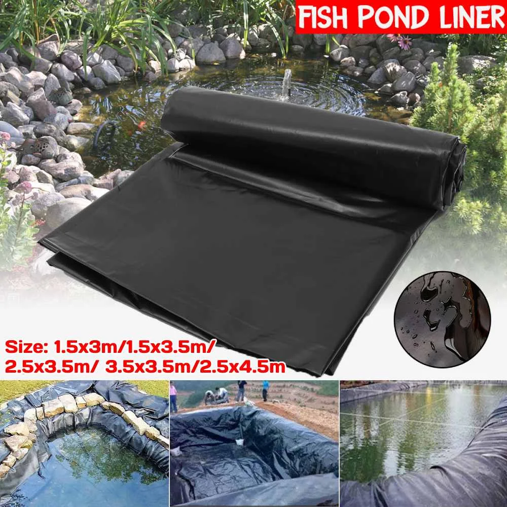 

HDPE Fish Pond Liner Cloth Waterproof Gardens Pools Membrane Black Flexible Streams Fountains Reinforced Landscaping Pool Liner