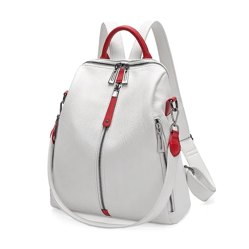 

Real Split Leather Backpack Women Fashion White Designer Backpacks Women High Quality Mini Backpack Mochila Feminina School Bags