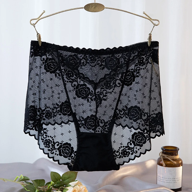

Кружевное нижнее белье с завышенной талией для женщин, бесшовное нижнее белье из чистого хлопка с промежностью, большое Сетчатое нижнее белье для женщин, треугольные брюки