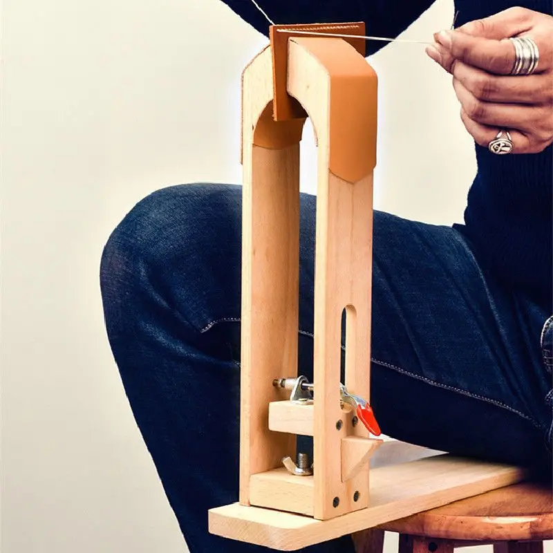 

Leather Hand Stitching Fixture Wooden Leather Fix Clamp Leather Sewing Tool DIY Leathercraft Wood Clamp