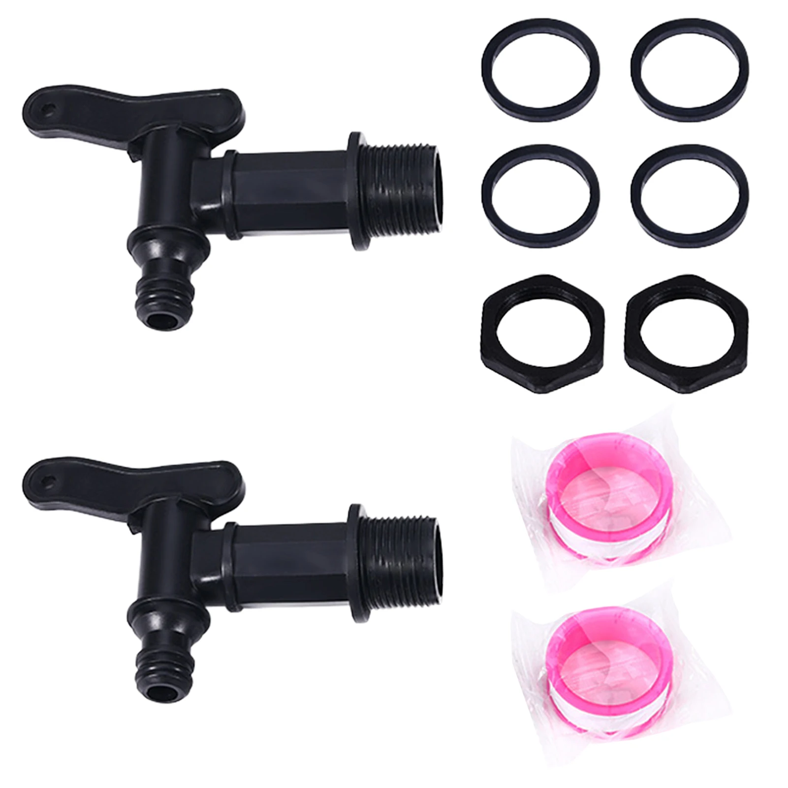 

2set Butt Tap Plastic Replacement Beer Drain Valve Rainwater Collector Connector Crock Thread Jug Bottle Cooler Tank Faucet Home