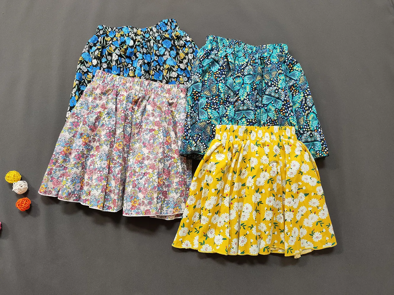 

Summer Children's Skirt Cotton Short Skirt Girl Fashion Pleated Skirt Floral Lotus Leaf Skirt Girl Casual Skirt