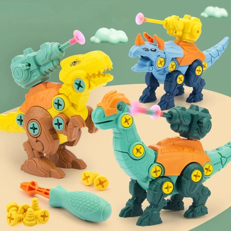

Assembly Dinosaur Toy Nut and Screw Combination Disassembly Building Block Toy Educational Children's Toy Gift Assembled Toy