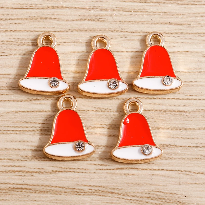 

10pcs 9x12mm Cute Small Enamel Bell Charms for Jewelry Making DIY Pendants Necklaces Earrings Crafts Christmas Decoration Gifts