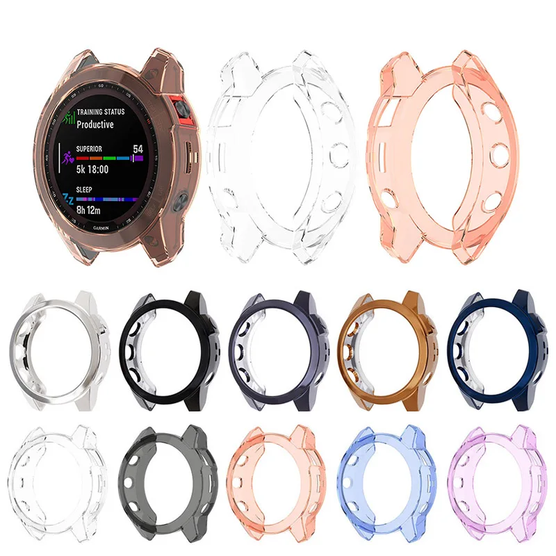 

Protection Case For Garmin Fenix 7 Smart Watch Protector Frame Soft Silicone Clear TPU Case Cover For Fenix 7 7S 7X sleeve