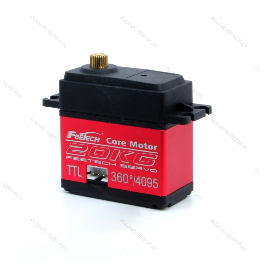 Фото Сервопривод Feetech HLS3620-C002 7.4V 20кг TTL с металлическим корпусом и железным сердечником, с контролем силы, одновальный, для привода шарниров роботизированных рук №1