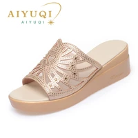 aiyuqi summer slippers women platform 2022 new large size 41 42 wedges women slippers fashion outdoor slippers for women
