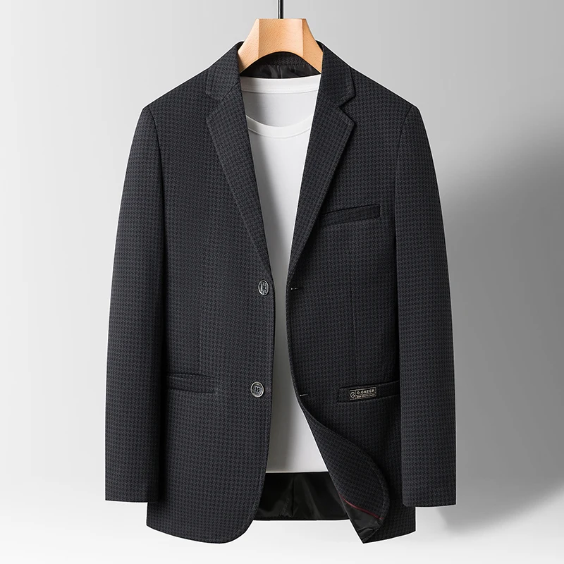 

2023 Мужская модная красивая трендовая Корейская версия тонкая деловая дышащая Высококачественная бутиковая эластичная куртка для костюма