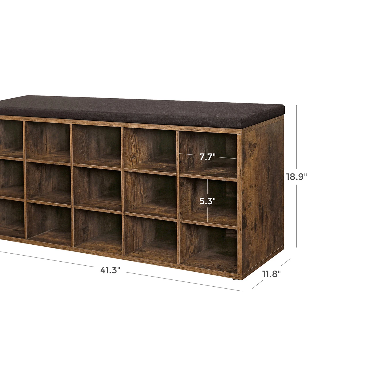 Стойка для обуви VASAGLE скамейка с сиденьем шкаф подушкой 15 открытых отсеков