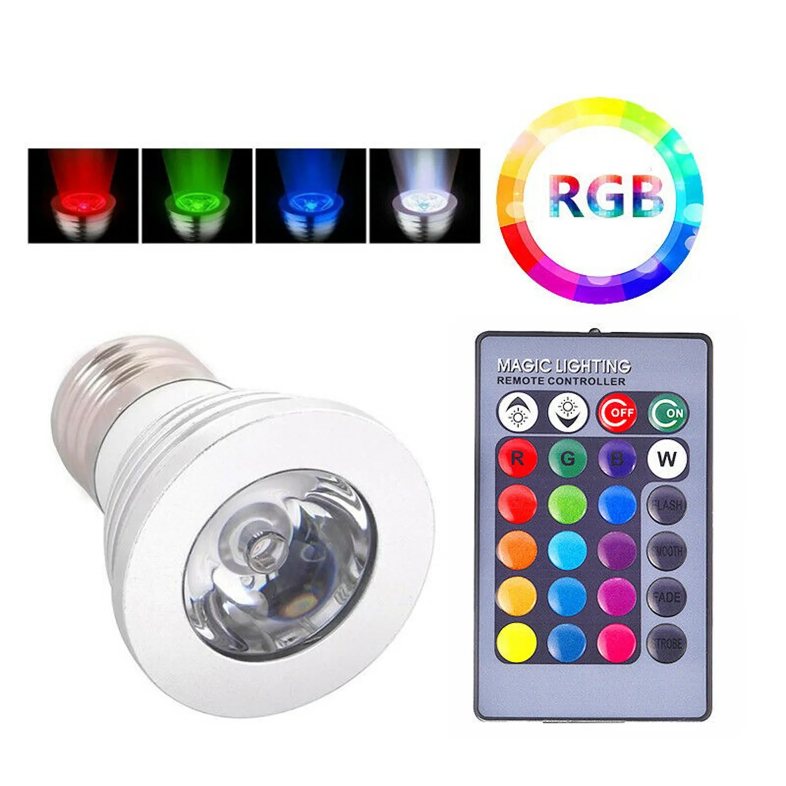 

E27 E14 GU10 MR16 светодиодный RGB лампы 3W с дистанционным управлением