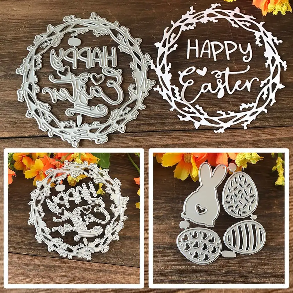 

Carbon Steel Cutting Dies Happy Easter Party Cake Decor Embossing Stencils DIY Scrapbooking Stamping Photo Album Cutting