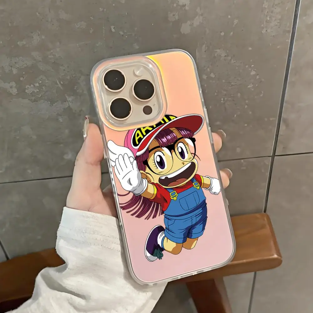 Фото Чехол для телефона Dr Slump Arale Anime с лазерным градиентом для iPhone 17 Pro Max 16 15 14 13 12 11 Pro Max 17Air, ударопрочный защитный чехол. №1