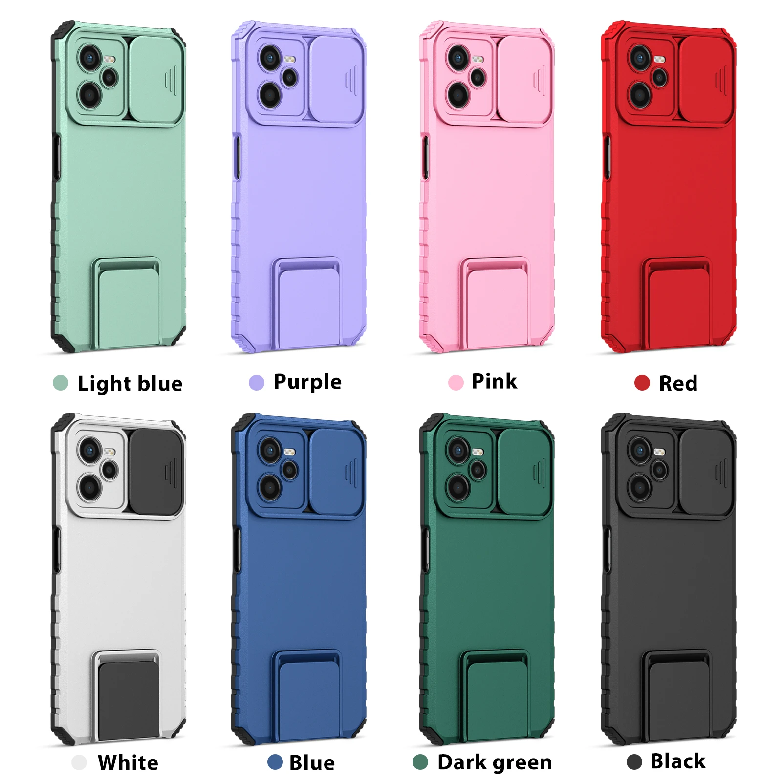 

Cute Slide Camera Stereo Stand Case for OPPO Realme 9i C21 C35 C31 C17 C25 C12 C20 C11 C15 5i 7i Reno 6 Lite 5 Shockproof Cover