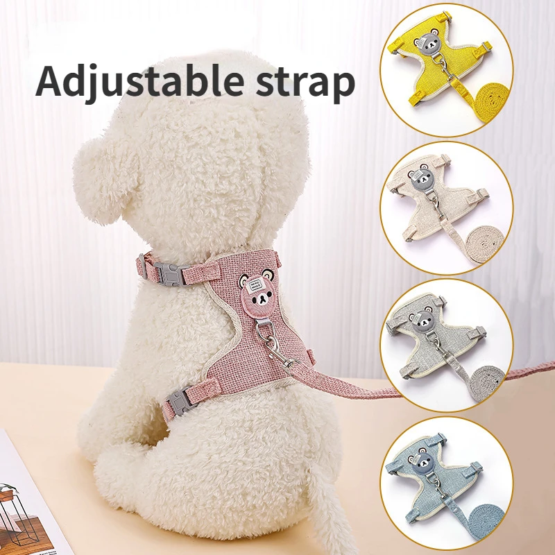 

Newest Cute Rabbit Harness and Leash Set Bunny Pet Accessories Vest Harnesses Dog Cat Leashes for Outdoor Walking Pets Supplies