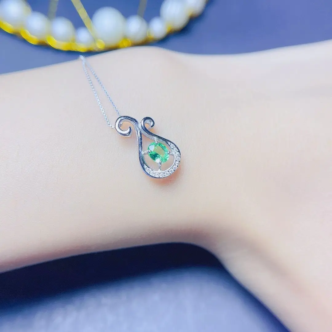 ZECAA Цюворит изящные ювелирные изделия Женский кулон с натуральным драгоценным