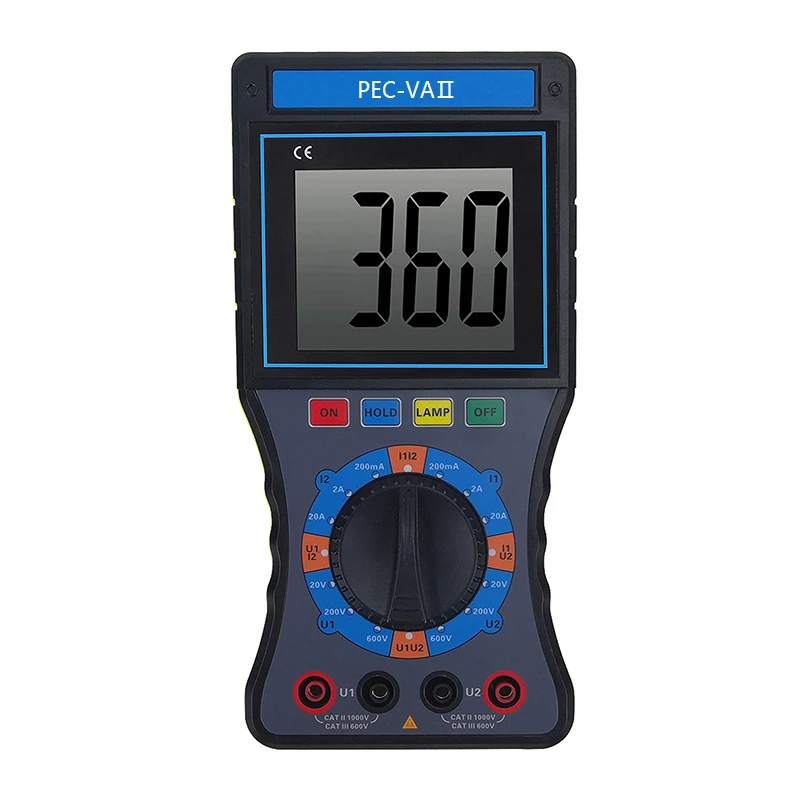 

PEC-VA220B clip on New Digital Current Clamp Meter True RMS Voltage Current Continuity Tester with ranging Digital Clamp