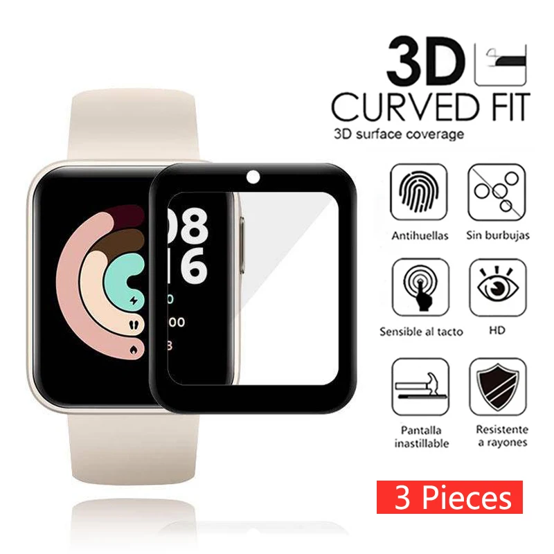 

3D изогнутое закаленное стекло, Защитная пленка для умных часов Redmi Watch 2 Lite, Защитная пленка для экрана Xiaomi Mi Watch Lite 2019 цветов