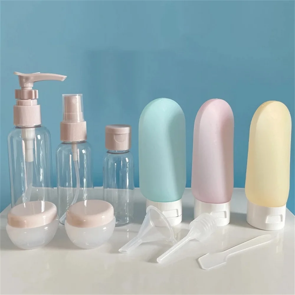 

11 Pcs/Set Travel Refillable Bottle Set Spray Lotion Shampoo Shower Gel Hand Sanitizer Tube Bottling Portable Cosmetic Container