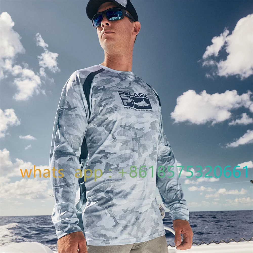 

Рубашка Pelagic Gear для рыбалки, рубашка с длинным рукавом от солнца, рубашка для рыбалки для мужчин с длинным рукавом, Солнцезащитная рубашка UV ...