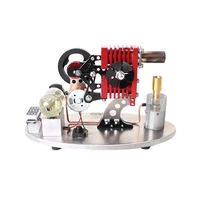 double cylinder double piston rocker arm linkage stirling engine generator model with led lamp beads voltage display meter