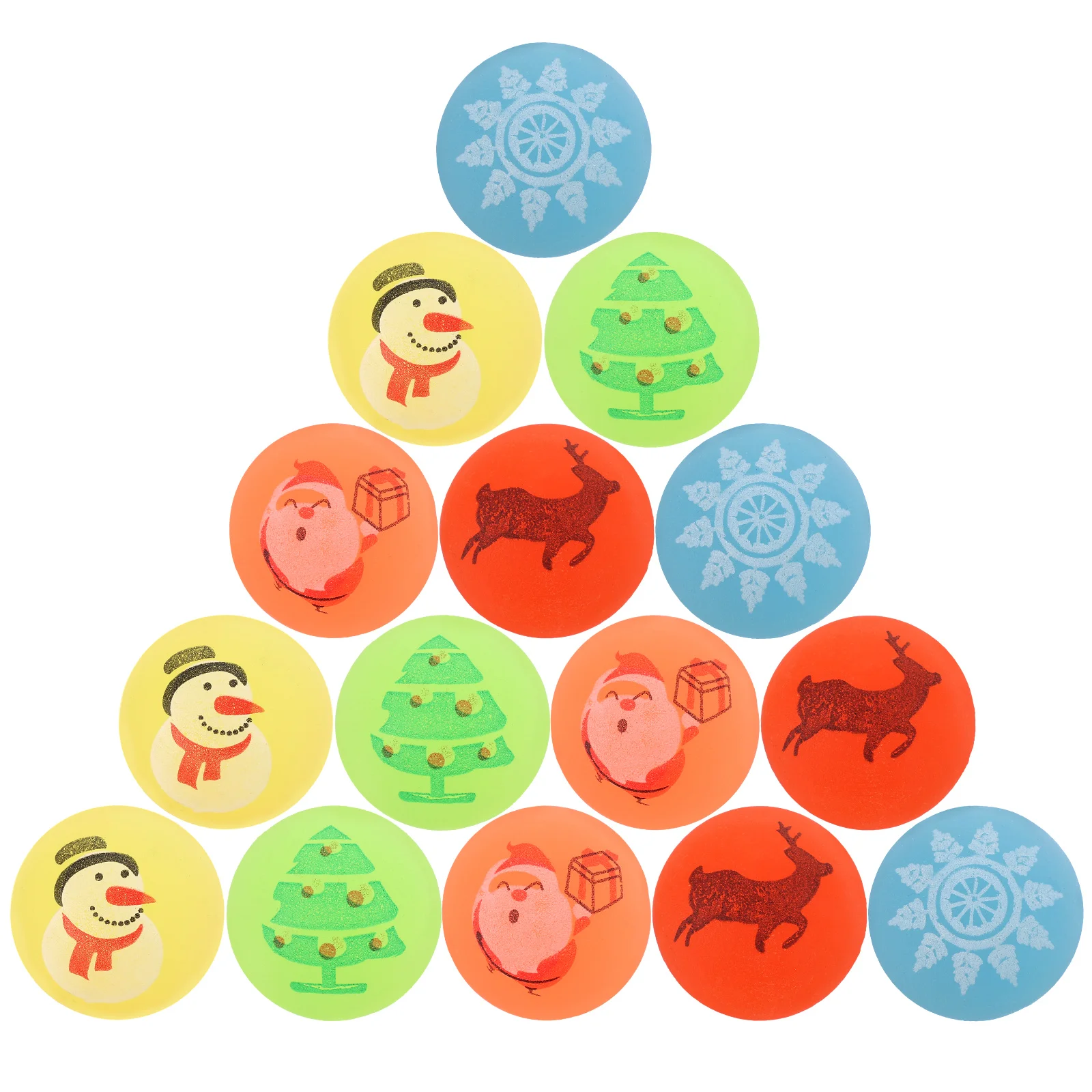 

24 шт. рождественские тематические надувные шарики, светящиеся в темноте, надувные шарики, подпрыгивающие шарики, конфеты