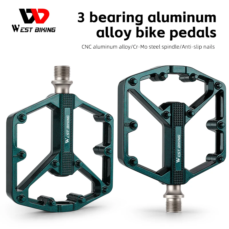 

WEST BIKING Bicycle Pedals Ultralight 3 Bearings Non-Slip MTB Pedal BMX MTB Road Bike Sealed Bearing 9/16" Bike Pedal Bike Parts