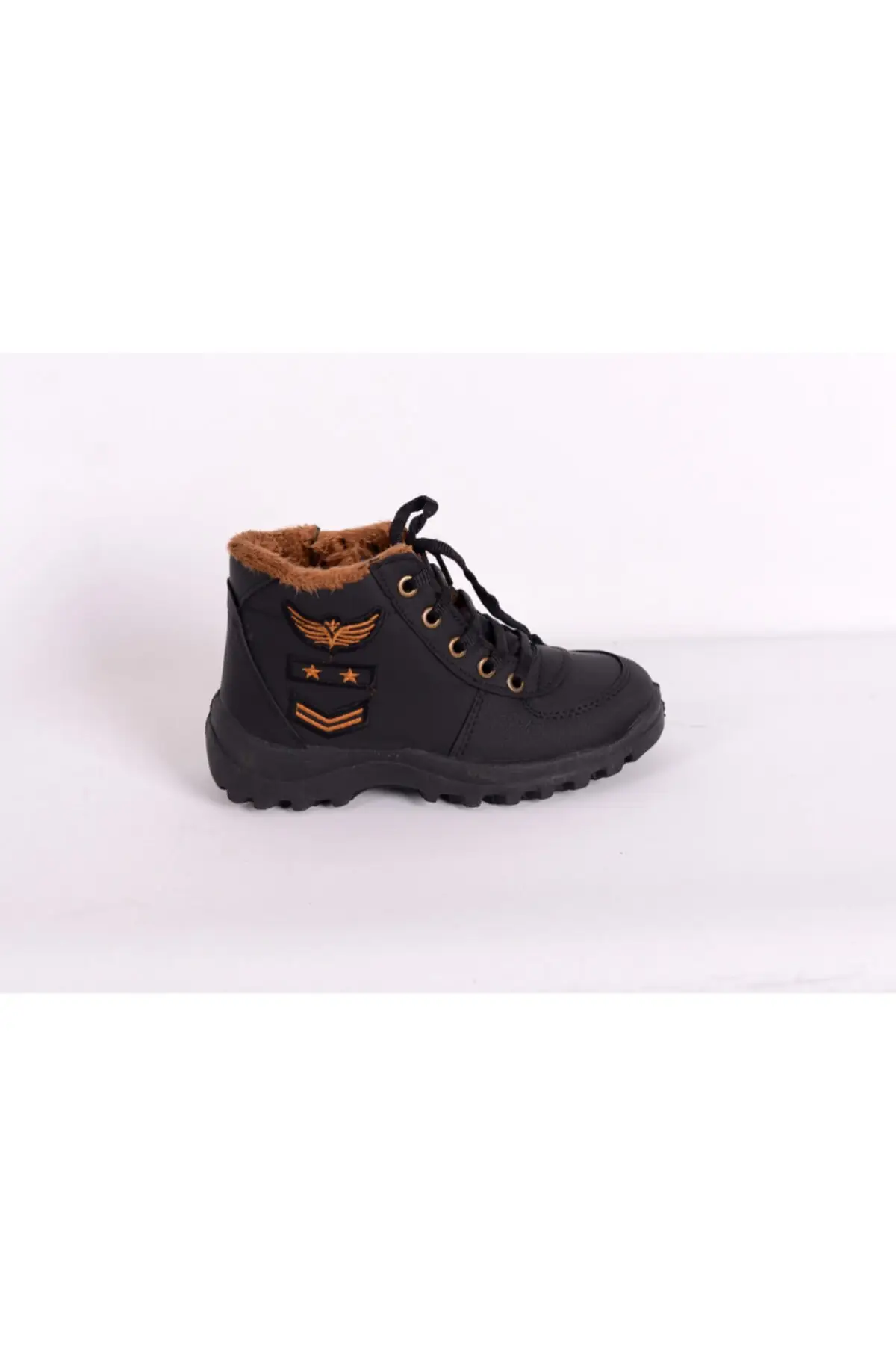

Kid'S Boots Boys Children Black Emblem Waterproof Winter Boots