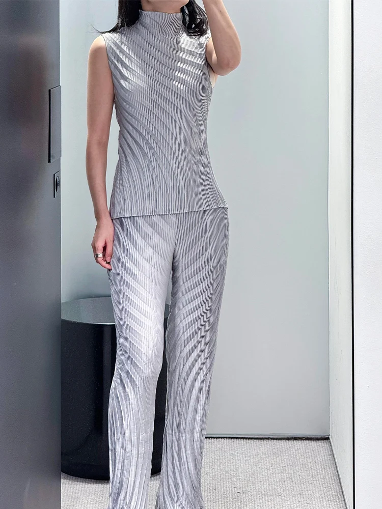 Sanzhai 2024 осенний новый модный комплект женский универсальный однотонный топ без