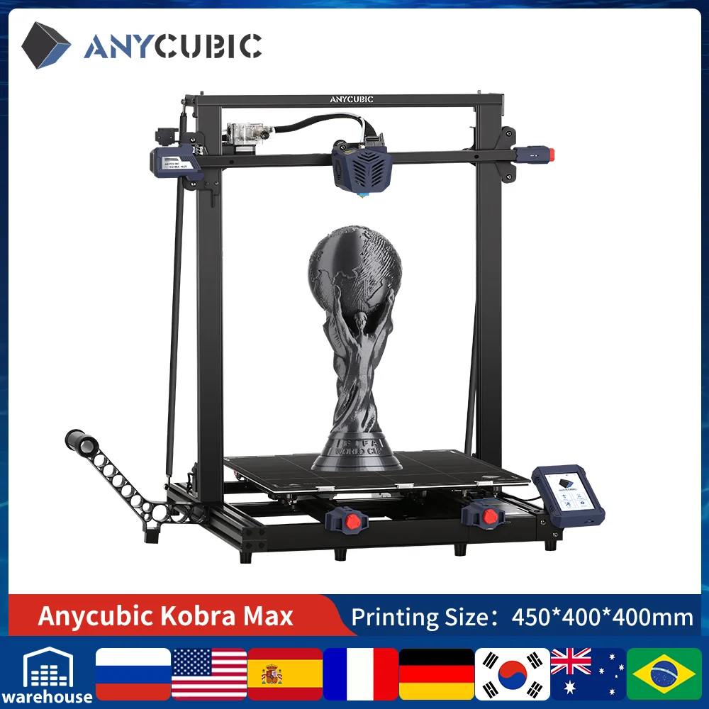 

ANYCUBIC KOBRA MAX FDM 3D Printers 3D Printer Huge Print Size Double Z-axis Smart auto-leveling Printing