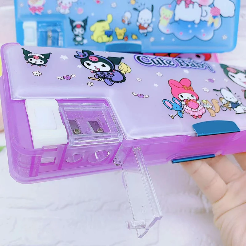 

Sanrio Kuromi Double-Sided Magnetic Pencil Case Cartoon Student Pencil Case Convenient And Practical For Children Kawaii Gifts