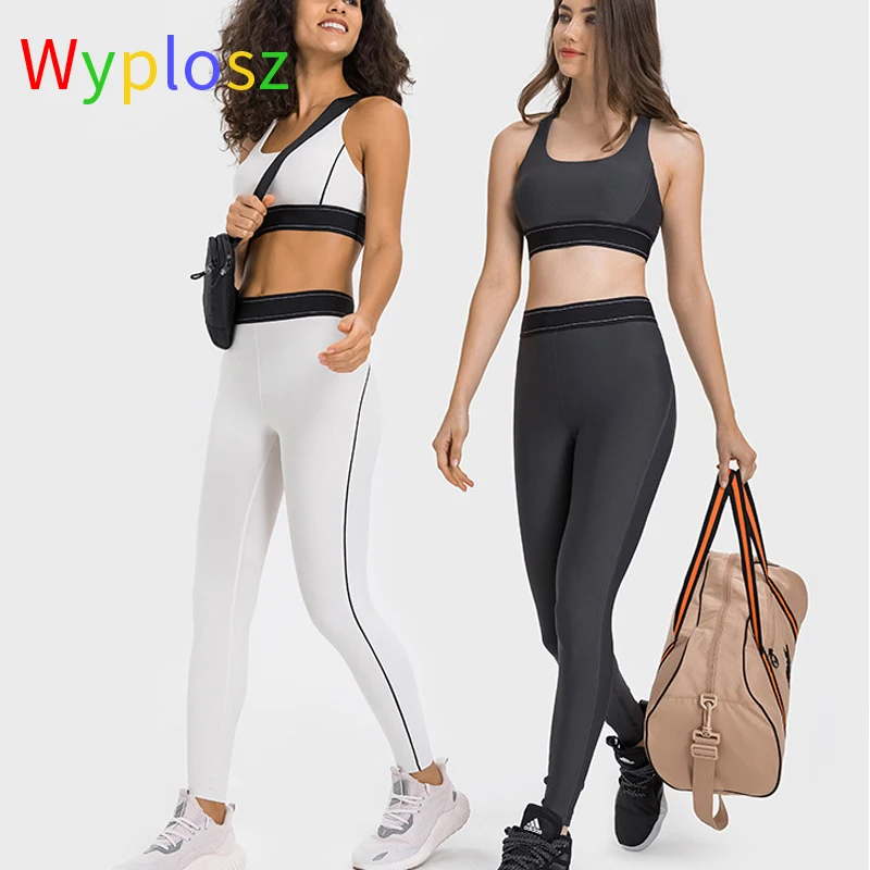 Wyplosz Sports Bras Fitness Women Push Up Training Workout Yoga Top Contrast Back Adjustable High Strength Spring Summer Running