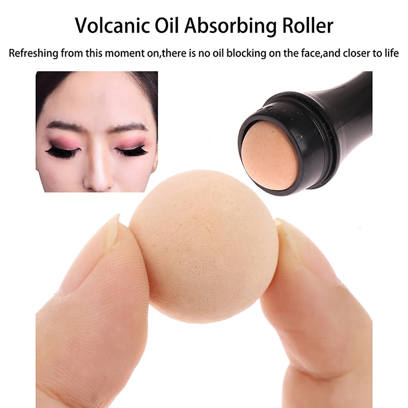 

1pc 21.5mm Facial Oil Absorbing Roller Volcanic Stone Ball Oil Removing Rolling Ball