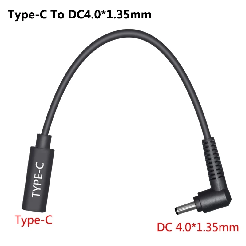 

USB Type-C женский разъем к DC4.0 * 1,35 мм Штекерный Штекер кабель питания для быстрой зарядки USB-C to DC40135 PD приманка зарядное устройство для ноутбука 0...