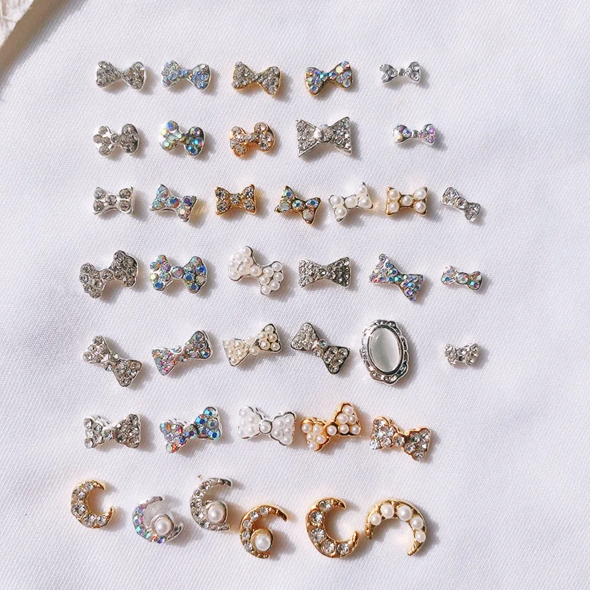 

100 шт. смешанные дизайнерские подвески для дизайна ногтей жемчужные Кристаллы Стразы для акриловых ногтей украшения для ногтей Плоские Под...