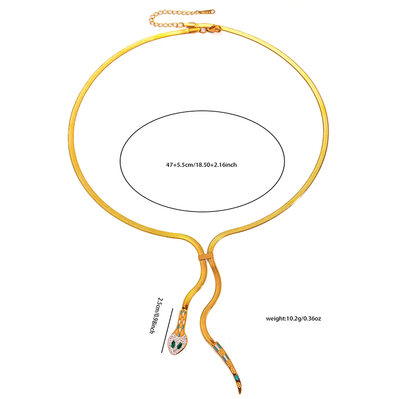 Женское Винтажное Ожерелье-цепочка В Форме Змеи ENSHIR Из Нержавеющей Стали 316L С