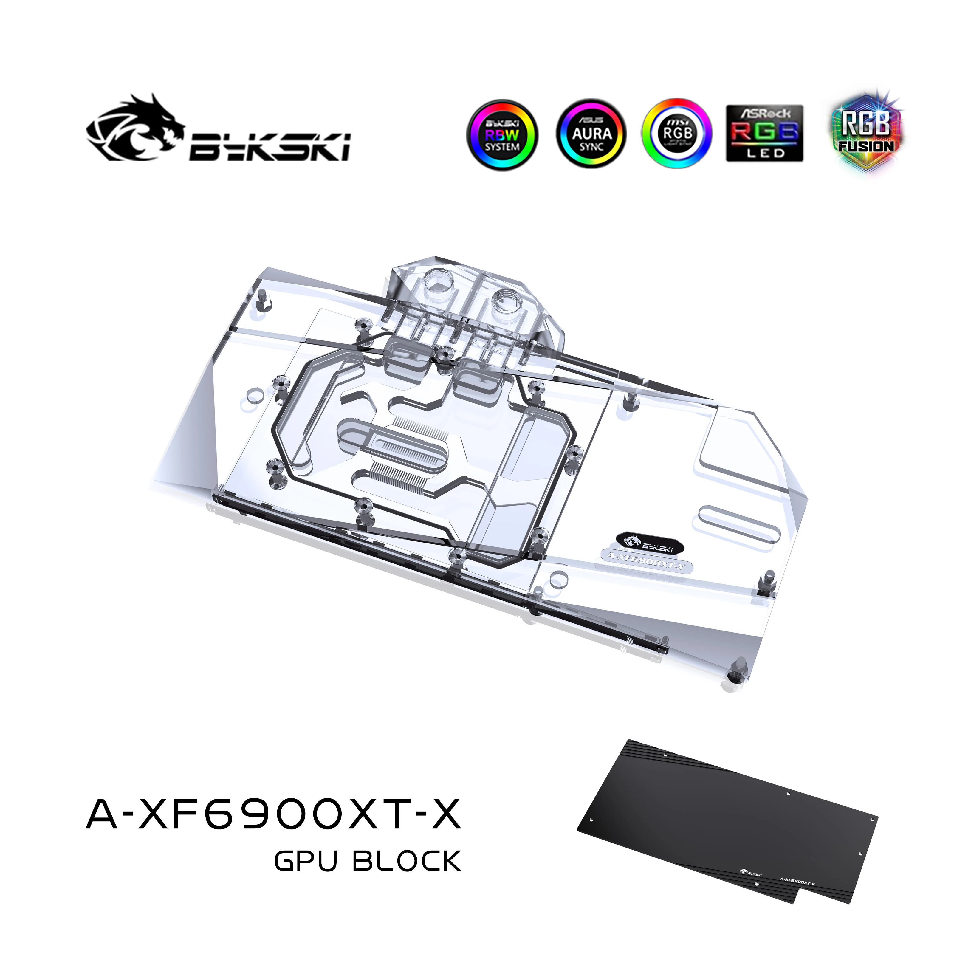 Водяной блок Bykski XFX 6900XT GPU для XFX Radeon RX 6900 6800 XT Speedster Merc 319, полное покрытие, охлаждение